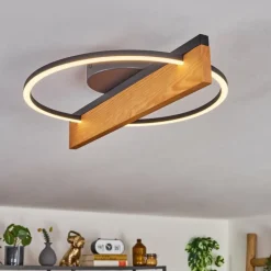 Pompu Plafonnier LED Écru, Noir, 1 lumière