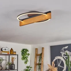 Pompu Plafonnier LED Écru, Noir, 1 lumière