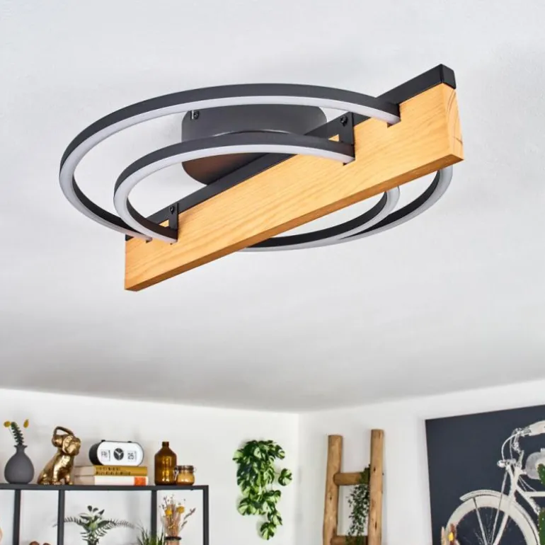 Pompu Plafonnier LED Écru, Noir, 1 lumière