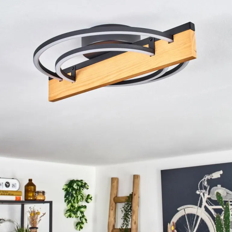 Pompu Plafonnier LED Écru, Noir, 1 lumière