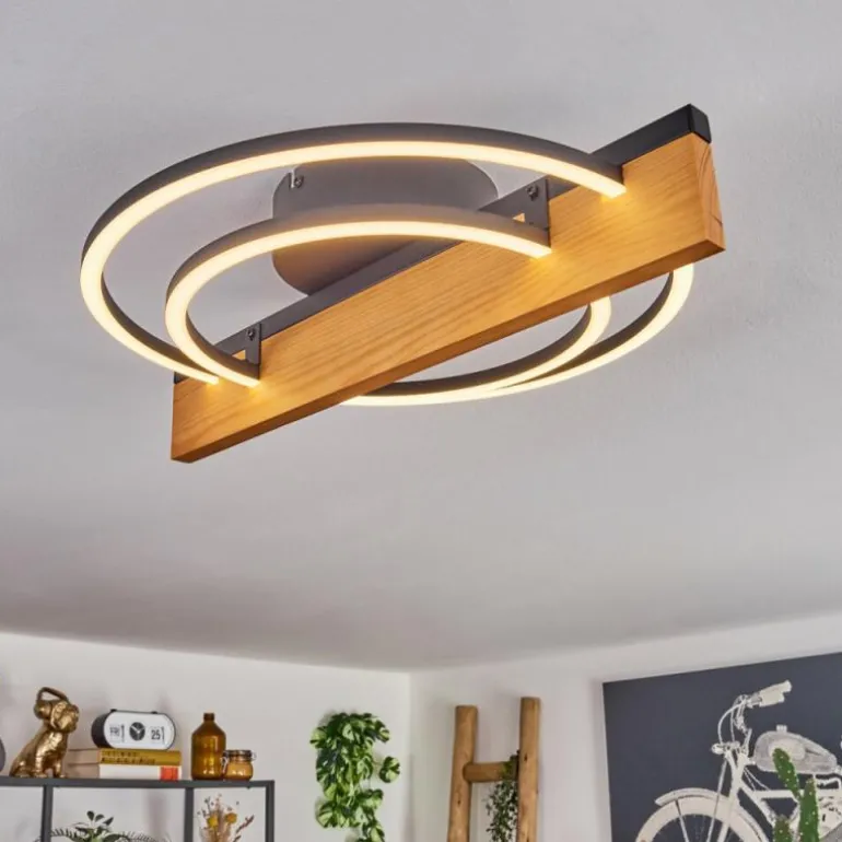 Pompu Plafonnier LED Écru, Noir, 1 lumière