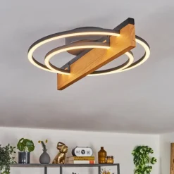 Pompu Plafonnier LED Écru, Noir, 1 lumière