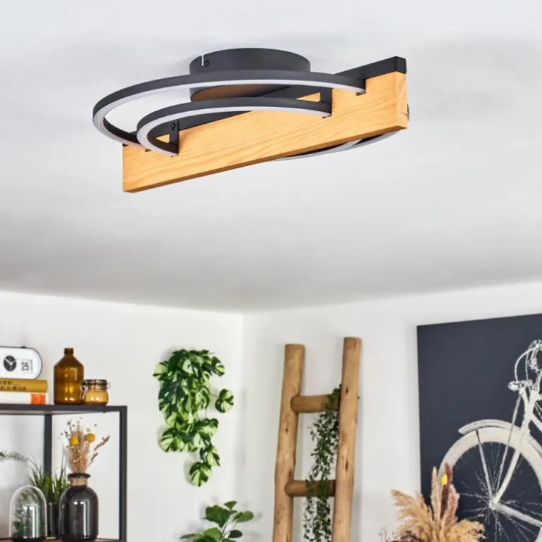 Pompu Plafonnier LED Écru, Noir, 1 lumière