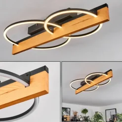 Pompu Plafonnier LED Écru, Noir, 1 lumière