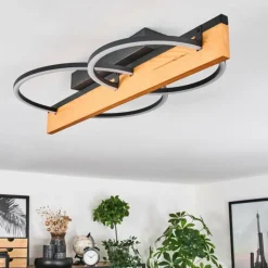 Pompu Plafonnier LED Écru, Noir, 1 lumière