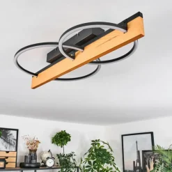 Pompu Plafonnier LED Écru, Noir, 1 lumière