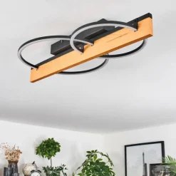 Pompu Plafonnier LED Écru, Noir, 1 lumière