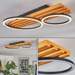 Pompu Plafonnier LED Écru, Noir, 1 lumière