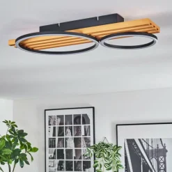 Pompu Plafonnier LED Écru, Noir, 1 lumière