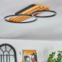 Pompu Plafonnier LED Écru, Noir, 1 lumière