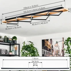 Pompu Plafonnier LED Écru, Noir, 1 lumière