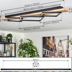 Pompu Plafonnier LED Écru, Noir, 1 lumière