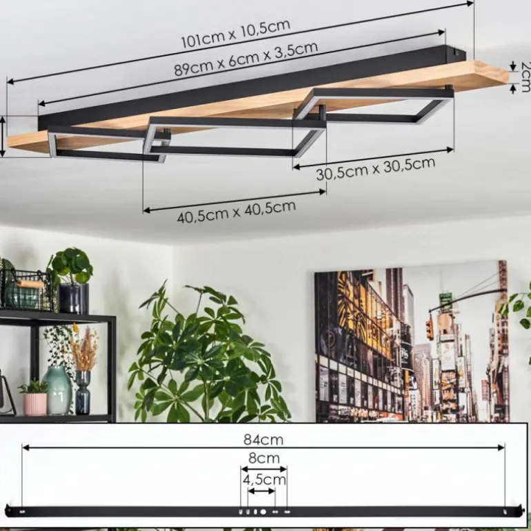 Pompu Plafonnier LED Écru, Noir, 1 lumière