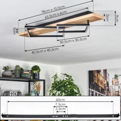 Pompu Plafonnier LED Écru, Noir, 1 lumière