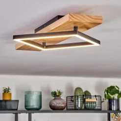 Pompu Plafonnier LED Écru, Noir, 1 lumière