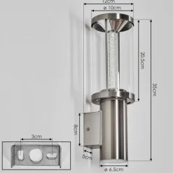 Popoyan Lampe murale d´extérieur, Applique murale LED Nickel mat, 2 lumières