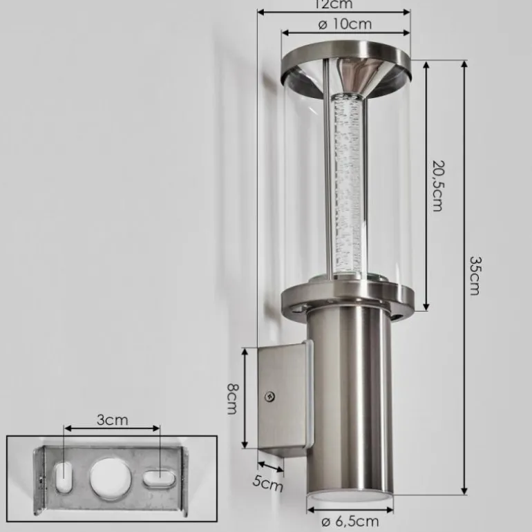 Popoyan Lampe murale d´extérieur, Applique murale LED Nickel mat, 2 lumières