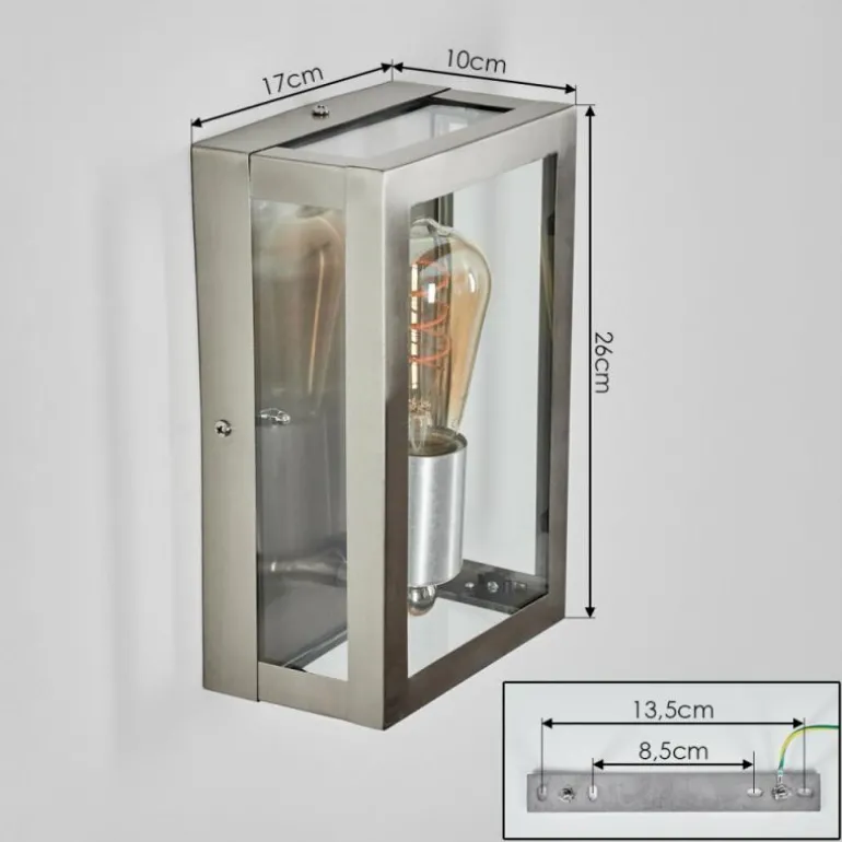 Porsheden Lampe murale d´extérieur, Applique murale Argenté, 1 lumière