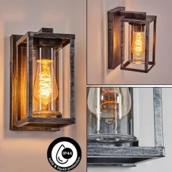 Portalis Lampe murale d´extérieur Noir, Argenté, 1 lumière