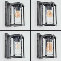 Portalis Lampe murale d´extérieur Noir, Argenté, 1 lumière