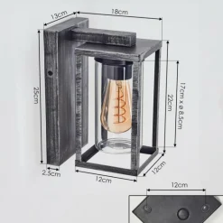 Portalis Lampe murale d´extérieur Noir, Argenté, 1 lumière