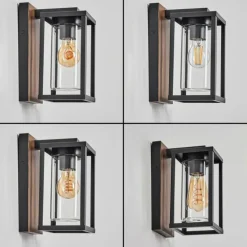 Portalis Lampe murale d´extérieur Brun, Couleur bois, Noir, 1 lumière