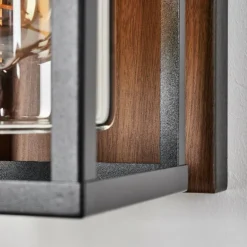 Portalis Lampe murale d´extérieur Brun, Couleur bois, Noir, 1 lumière