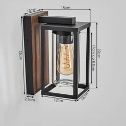 Portalis Lampe murale d´extérieur Brun, Couleur bois, Noir, 1 lumière