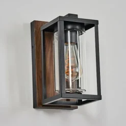 Portalis Lampe murale d´extérieur Brun, Couleur bois, Noir, 1 lumière