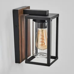 Portalis Lampe murale d´extérieur Brun, Couleur bois, Noir, 1 lumière