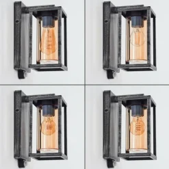 Portalis Lampe murale d´extérieur Noir, Argenté, 1 lumière, Détecteur de mouvement