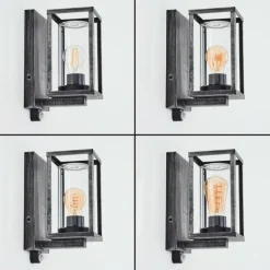 Portalis Lampe murale d´extérieur Noir, Argenté, 1 lumière, Détecteur de mouvement