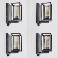 Portalis Lampe murale d´extérieur Noir, Argenté, 1 lumière, Détecteur de mouvement