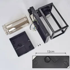 Portalis Lampe murale d´extérieur Noir, Argenté, 1 lumière, Détecteur de mouvement