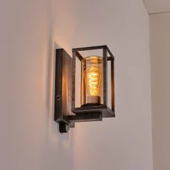 Portalis Lampe murale d´extérieur Noir, Argenté, 1 lumière, Détecteur de mouvement