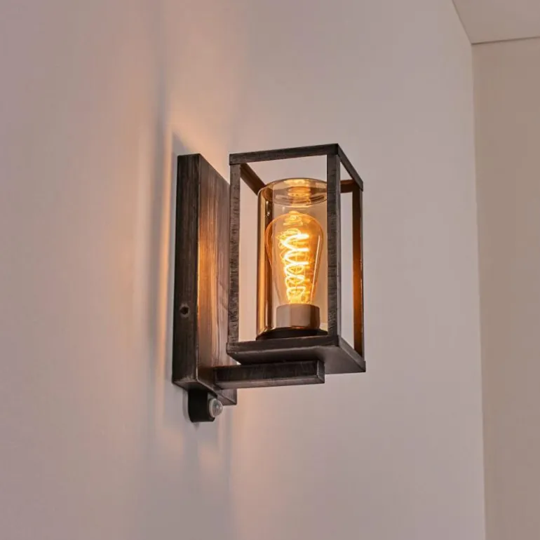 Portalis Lampe murale d´extérieur Noir, Argenté, 1 lumière, Détecteur de mouvement