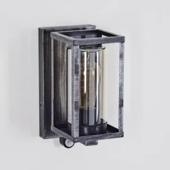 Portalis Lampe murale d´extérieur Noir, Argenté, 1 lumière, Détecteur de mouvement