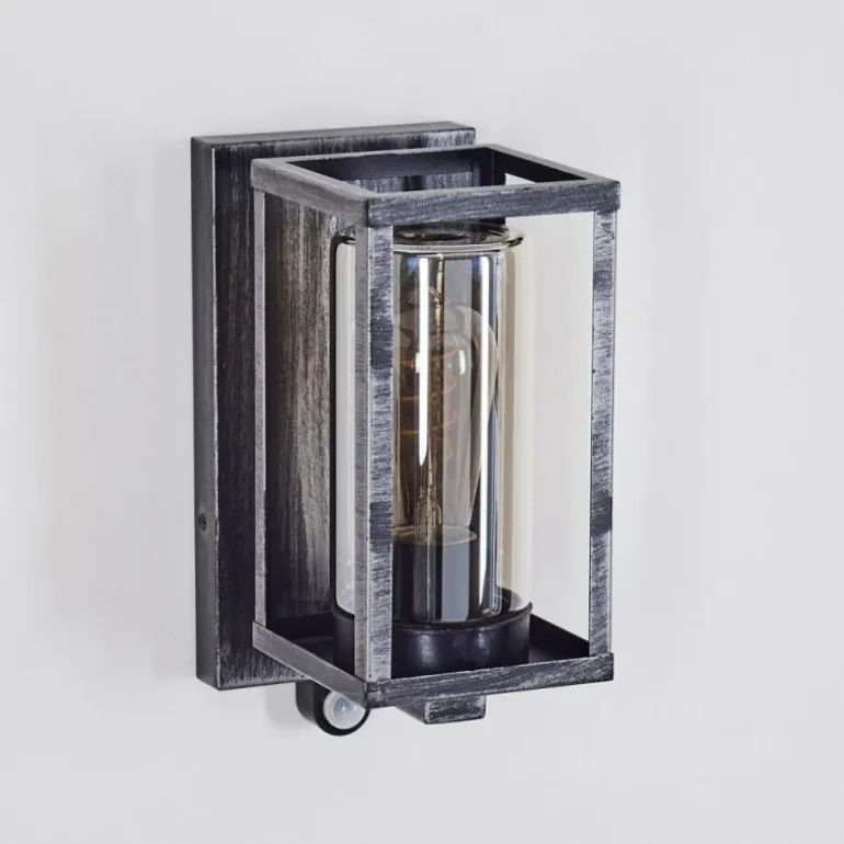 Portalis Lampe murale d´extérieur Noir, Argenté, 1 lumière, Détecteur de mouvement