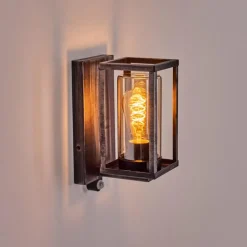 Portalis Lampe murale d´extérieur Noir, Argenté, 1 lumière, Détecteur de mouvement