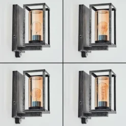 Portalis Lampe murale d´extérieur Noir, Argenté, 1 lumière, Détecteur de mouvement