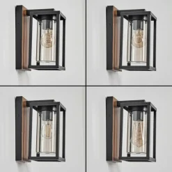 Portalis Lampe murale d´extérieur Brun, Couleur bois, Noir, 1 lumière