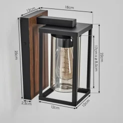 Portalis Lampe murale d´extérieur Brun, Couleur bois, Noir, 1 lumière