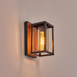 Portalis Lampe murale d´extérieur Brun, Couleur bois, Noir, 1 lumière