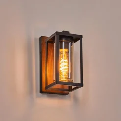Portalis Lampe murale d´extérieur Brun, Couleur bois, Noir, 1 lumière