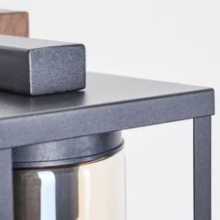 Portalis Lampe murale d´extérieur Brun, Couleur bois, Noir, 1 lumière, Détecteur de mouvement