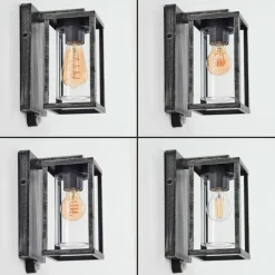 Portalis Lampe murale d´extérieur Noir, Argenté, 1 lumière, Détecteur de mouvement