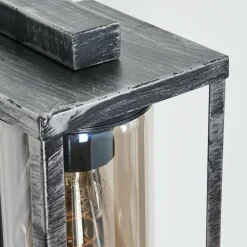 Portalis Lampe murale d´extérieur Noir, Argenté, 1 lumière, Détecteur de mouvement