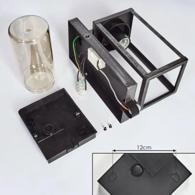 Portalis Lampe murale d´extérieur Noir, Argenté, 1 lumière, Détecteur de mouvement