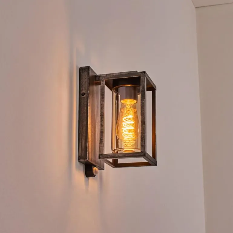 Portalis Lampe murale d´extérieur Noir, Argenté, 1 lumière, Détecteur de mouvement