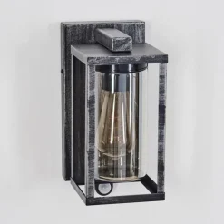 Portalis Lampe murale d´extérieur Noir, Argenté, 1 lumière, Détecteur de mouvement